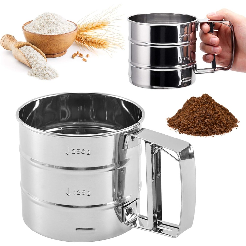 Baking Powder Kitchen - Peneira de farinha, copo de peneira