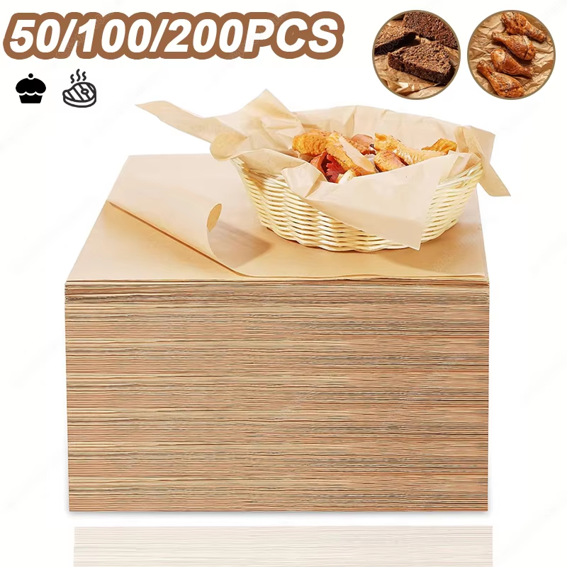 Kitchen Baking Mat - 50/100/200 pçs papel de cozimento pergaminho