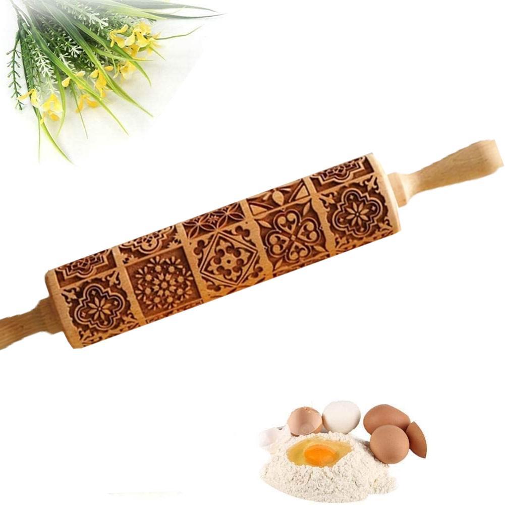 Rolo de madeira em relevo de g - Kitchen Roll Baking avaliação e preço