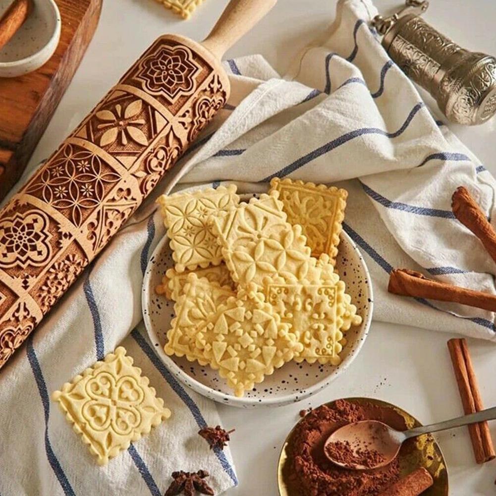 Rolo de madeira em relevo de g - Kitchen Roll Baking avaliação e preço